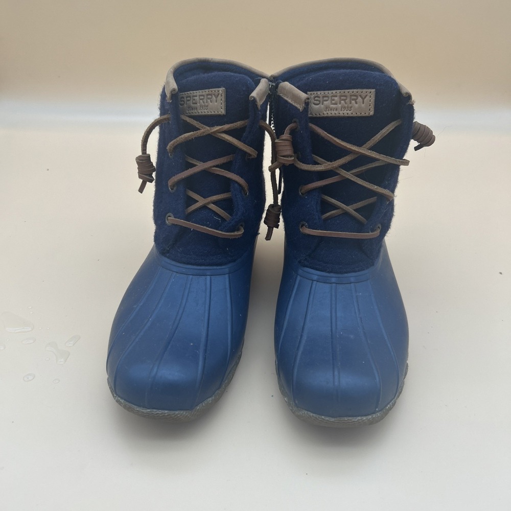 Sperry Women's SALTWATER EMBOSS WOOL, Rain Boot. Navy STS85911 size - 6.5